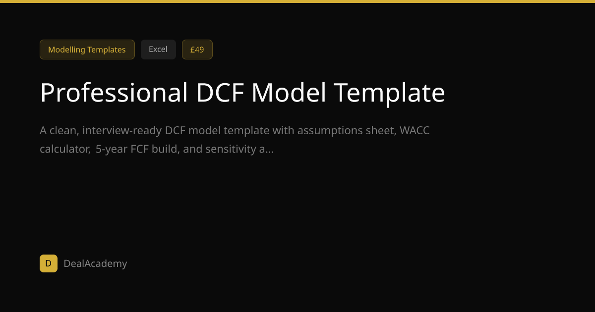 Professional DCF Model Template — DealAcademy