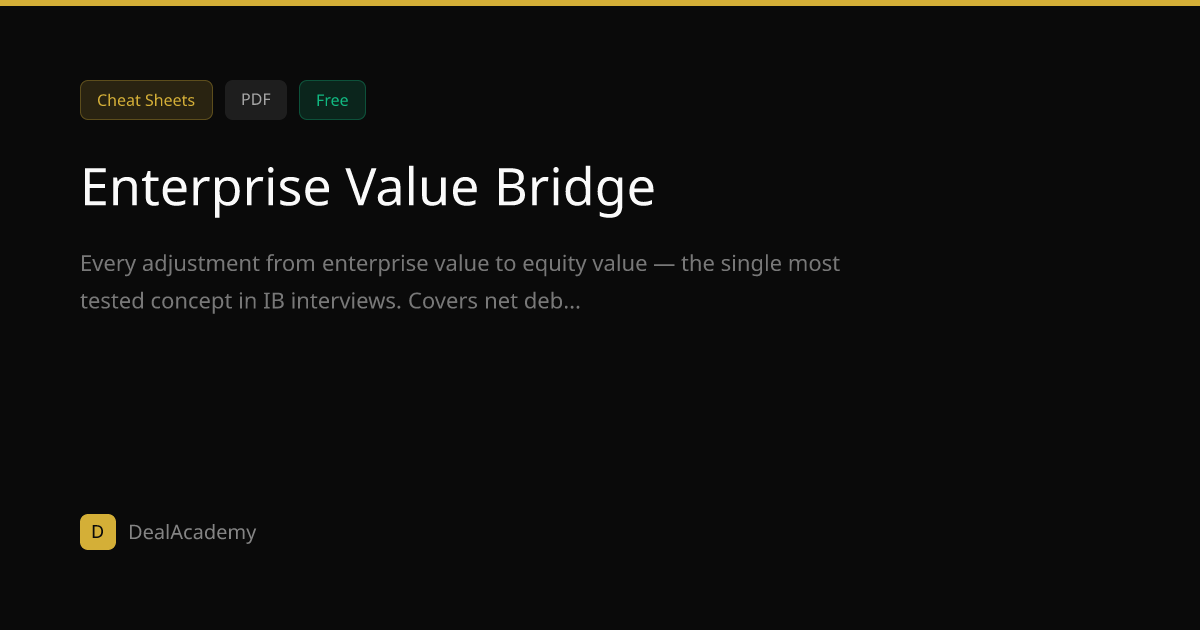 Enterprise Value Bridge — DealAcademy